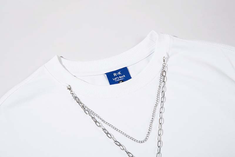 Men's Retro Worn Looking Washed-out Ragged Long-sleeved T-shirt