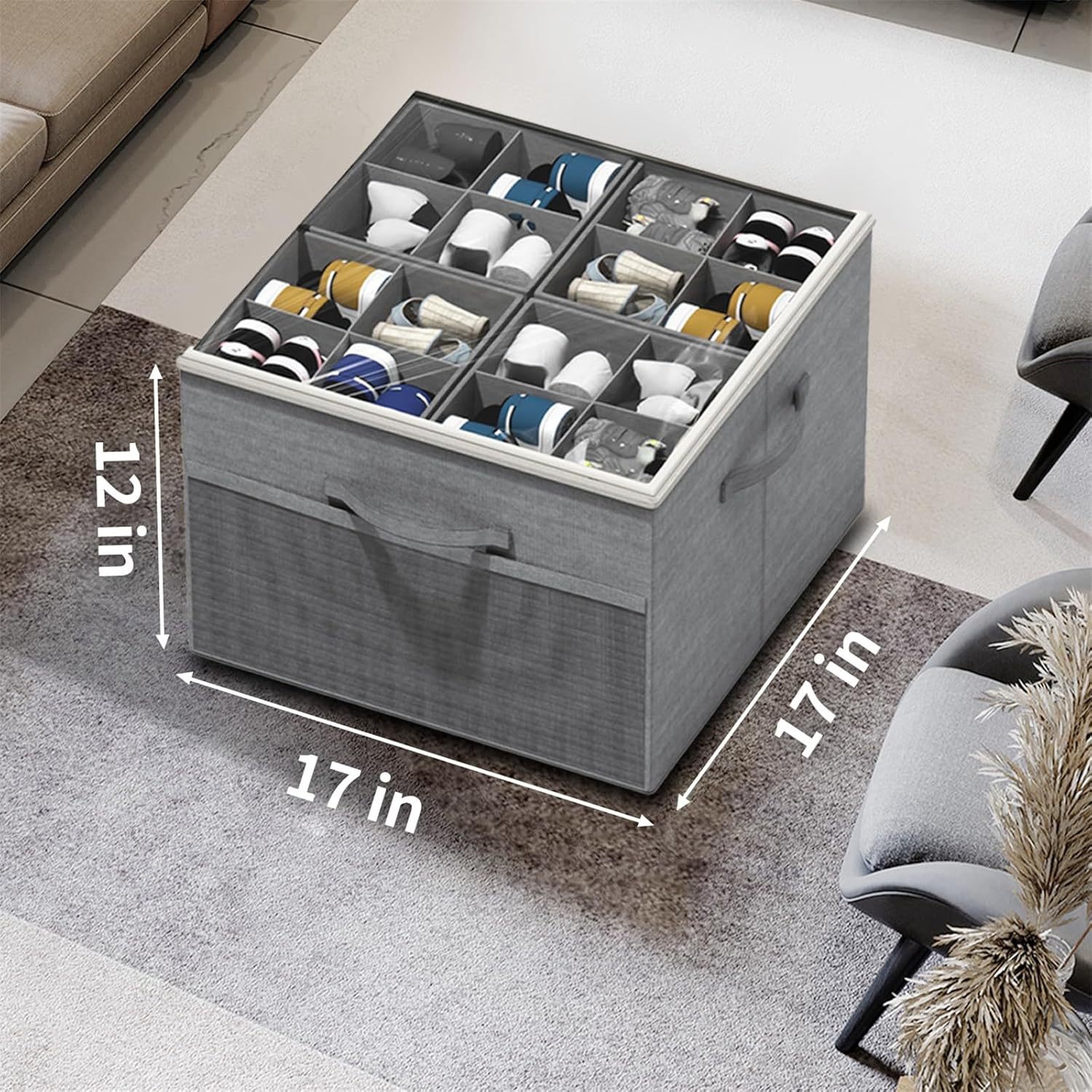 Transparent Foldable Shoe Box Multi-functional Storage