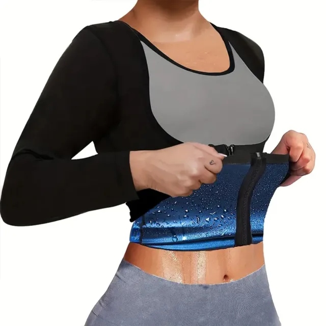 Waist Girdling Belly Contraction Tight Sportswear Long sleeve Zipper Women's Tops Blue - Shop at LoveMi