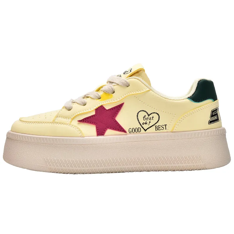 Spring New Thick Bottom Versatile Casual Sneaker - Yellow