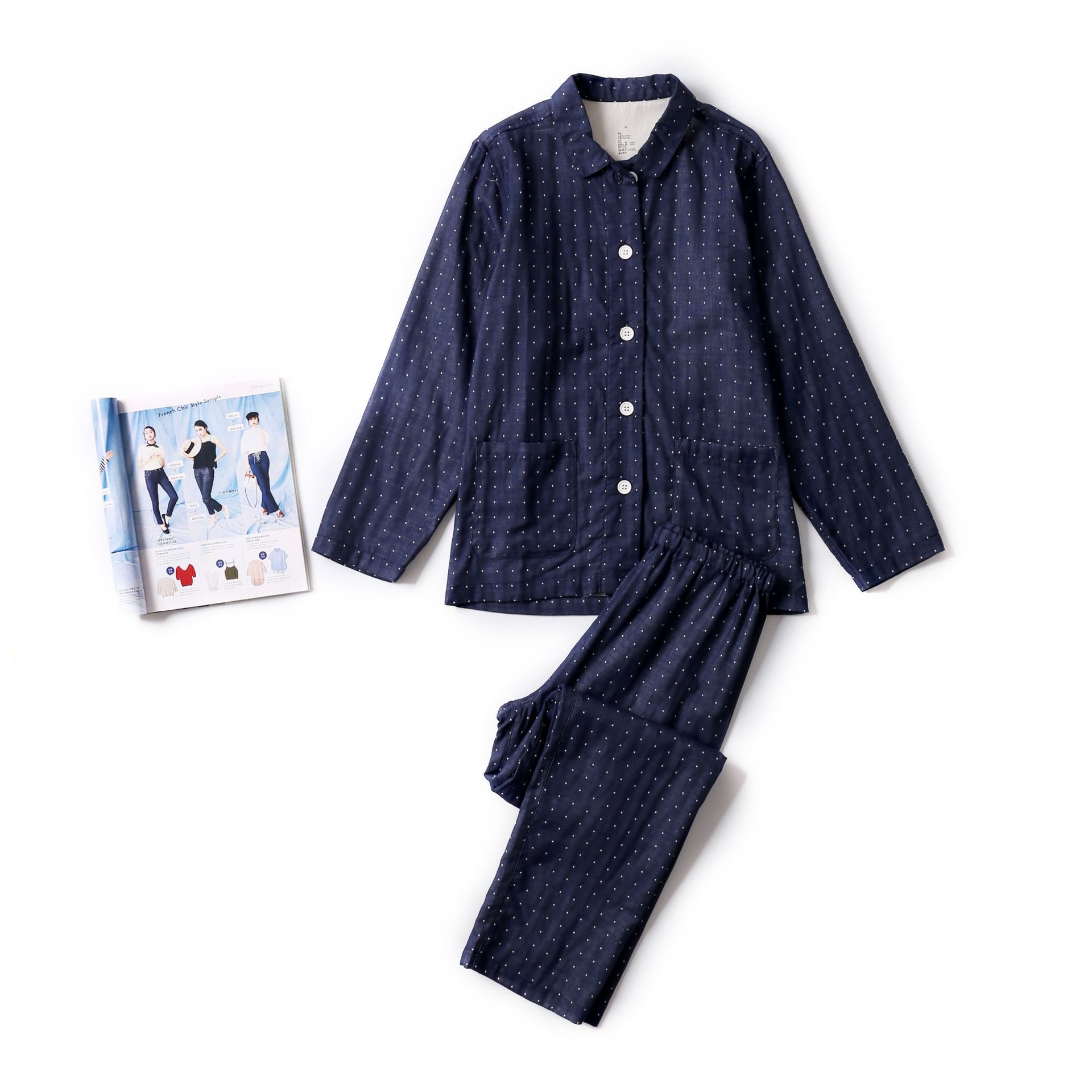 Navy Blue Polka Dots Women
