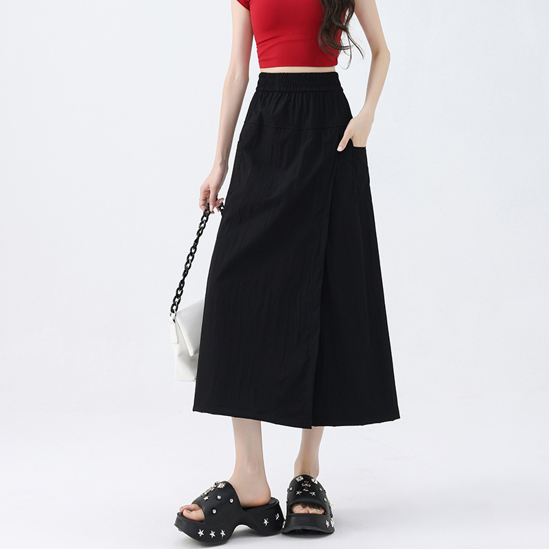 Quick-drying Workwear Skort, Womens Loose-fitting Wide-leg Pants