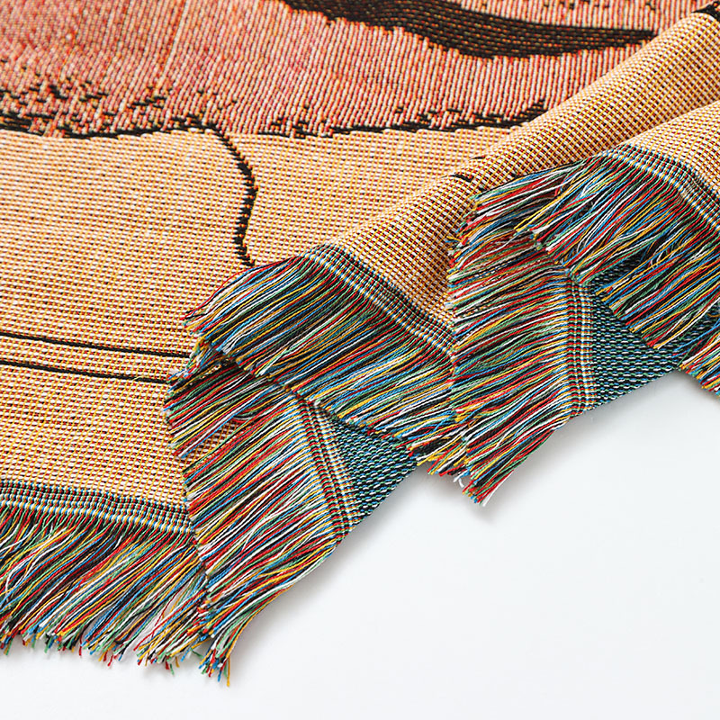 Retro Bedroom Sofa Throw Blanket Illustration Blanket — foto 4
