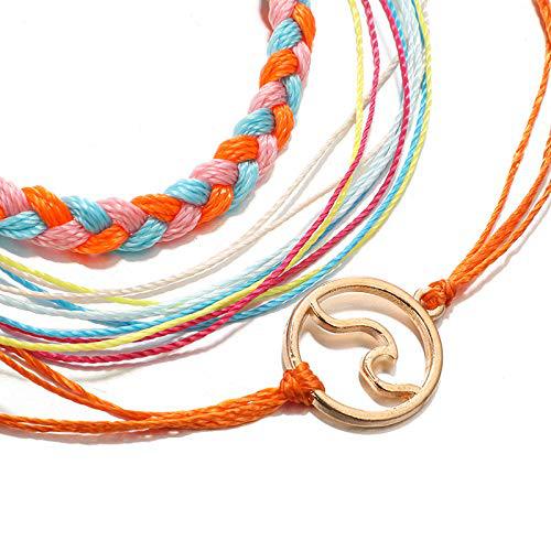 Combination Bohemian Style Wax Line Woven Bracelet