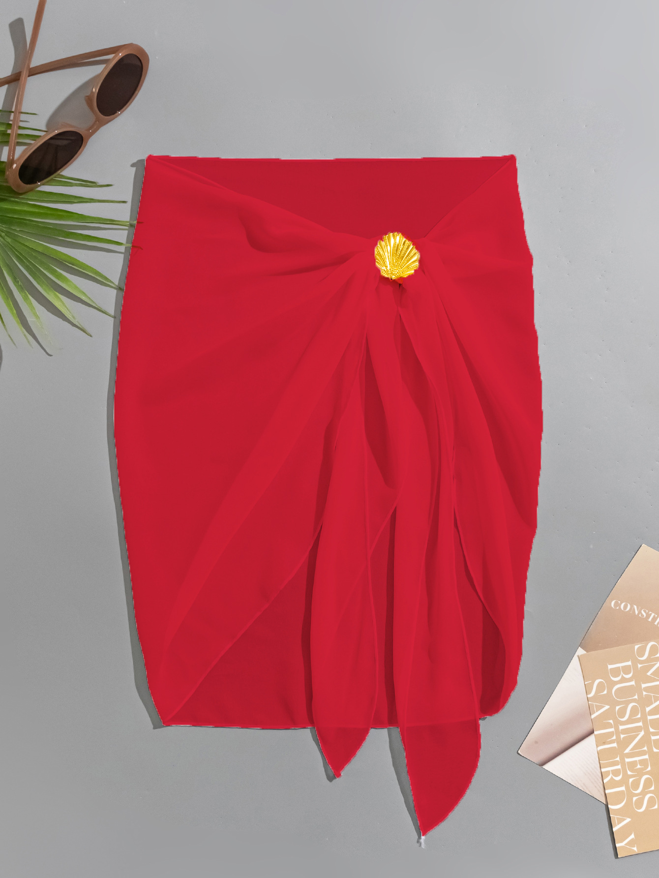 Swimsuit Cover-up Metal Shell Accessories  Beach Wrap Skirt