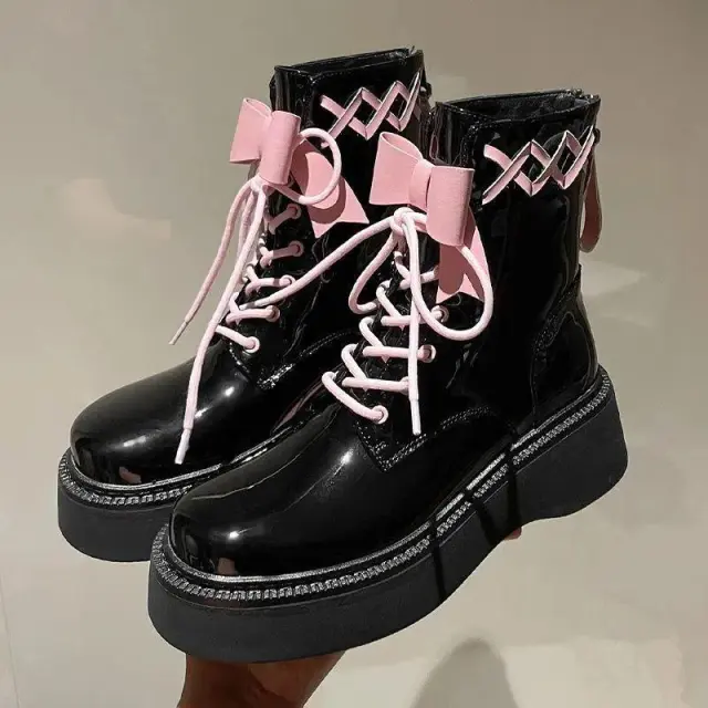 Women's Sweet Cool Bow Design Niche Ankle Boots Black - Shop at LoveMi