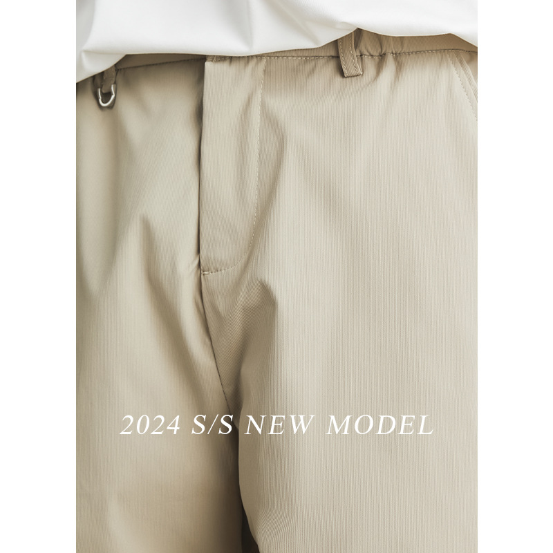 Anti-Wrinkle Thin Casual Shorts Solid Color Straight Five Points