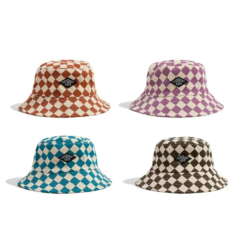 Retro Plaid Travel Sun Hat