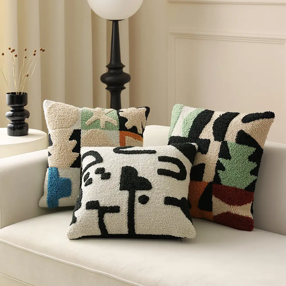 Simple Living Room Sofa Pillow Cases High Fixed Dense Loop Velvet Light Luxury