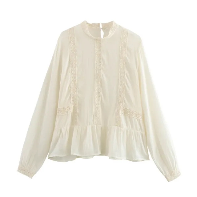 Round Neck Shirt Loose Shirt All match Long Sleeve Picture Color L - Shop at LoveMi