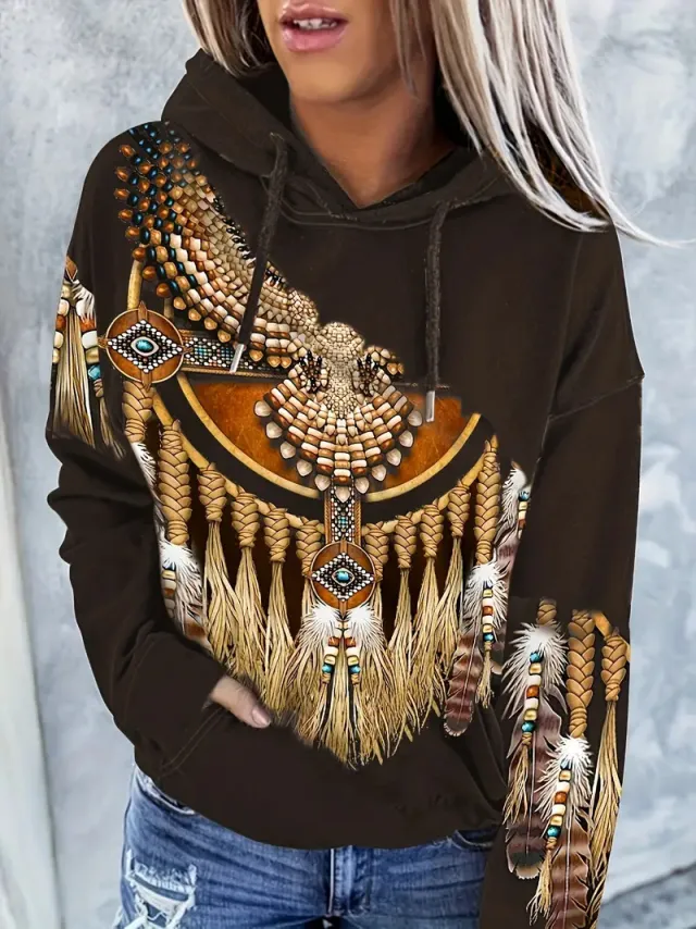 Women's Hoodie Fashionable Ethnic Style Casual Sports Hoodie Cxwy W 2 5 5Xl - Shop at LoveMi