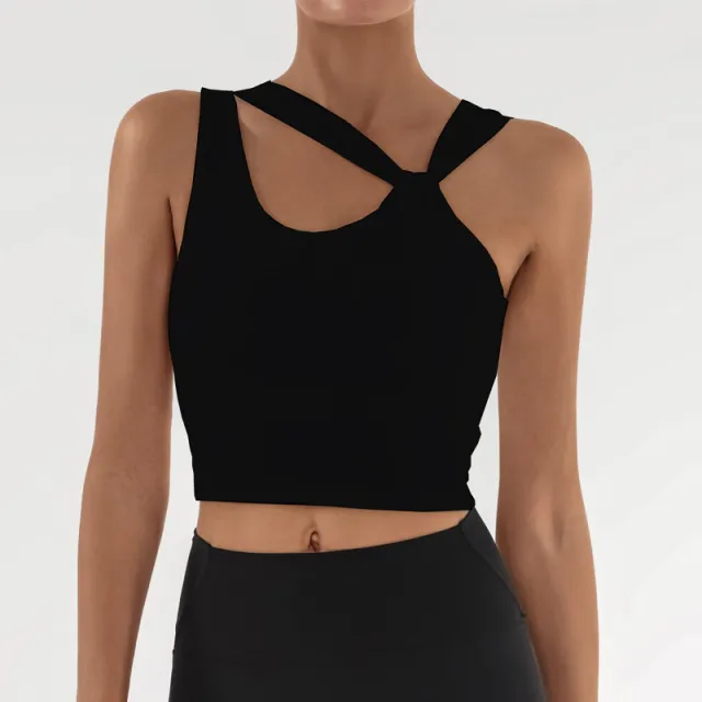 Yoga Vest Naked Women Skin friendly Sports Top Black - Shop at LoveMi