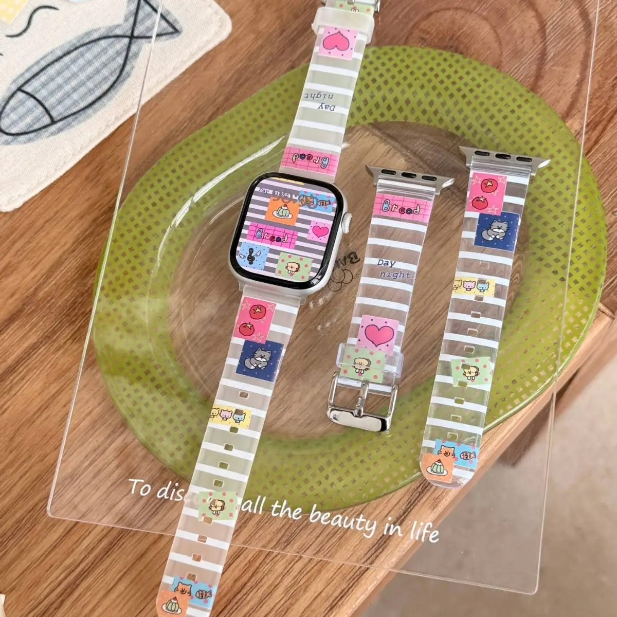 Striped Versatile Illustrated Strap Watch Band