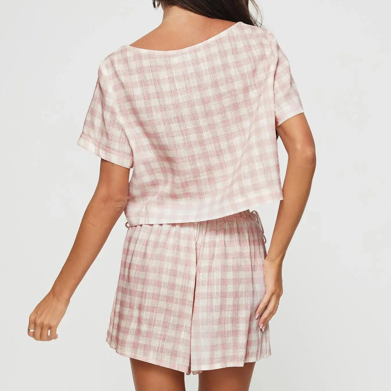 Women's Fashion Bowknot Button Shorts Casual Suit