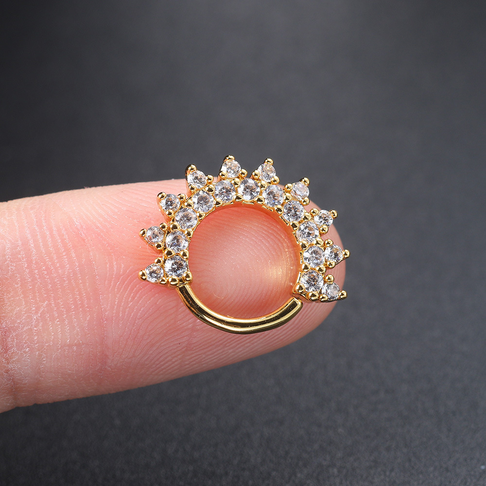 Piercing Ear Stud Female Zircon Micro-inlaid Snake-shaped Leaves