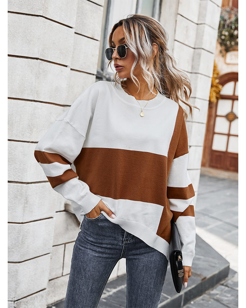 Title 16, Fashion contrast stitching sweater