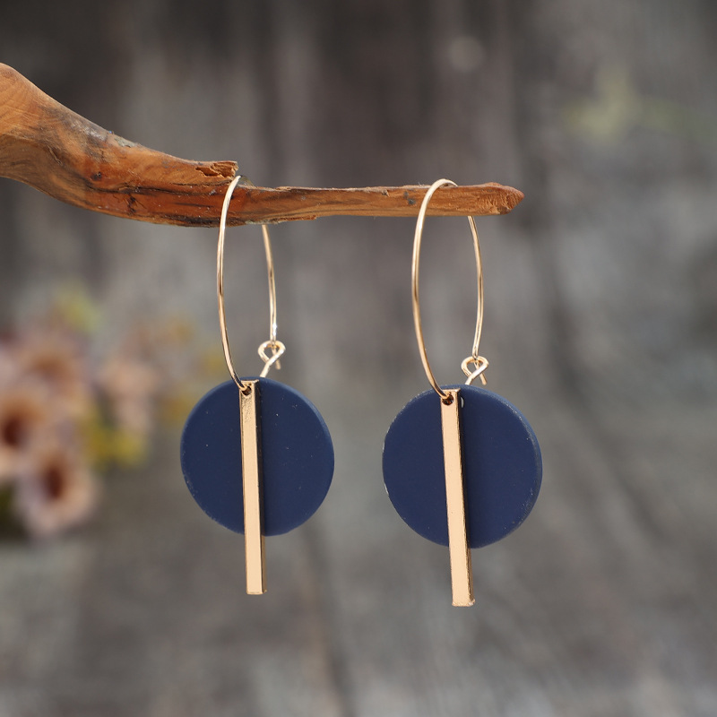 Retro-style Elegant Round Patchwork Long Alloy Fashion Earrings