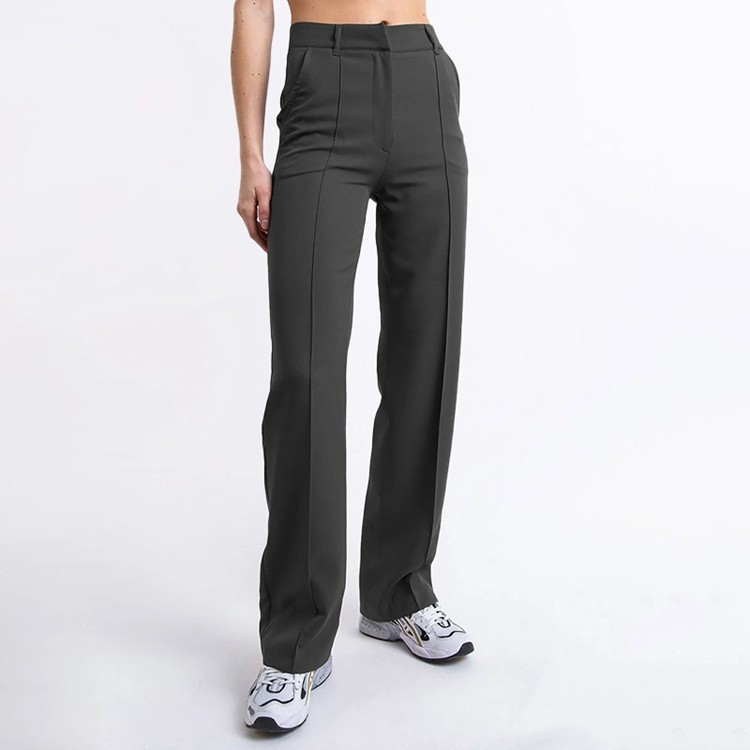 Solid Color Simple Fashion Commuter Business Casual Pants Gray - Shop at LoveMi
