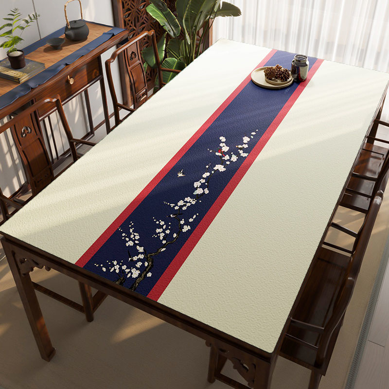 Color: Hangzhi Tinglan, Size: 70x130cm - Leather Tablecloth Tea Table Cloth Silicone Waterproof And Oil-proof Disposable Tablecloth