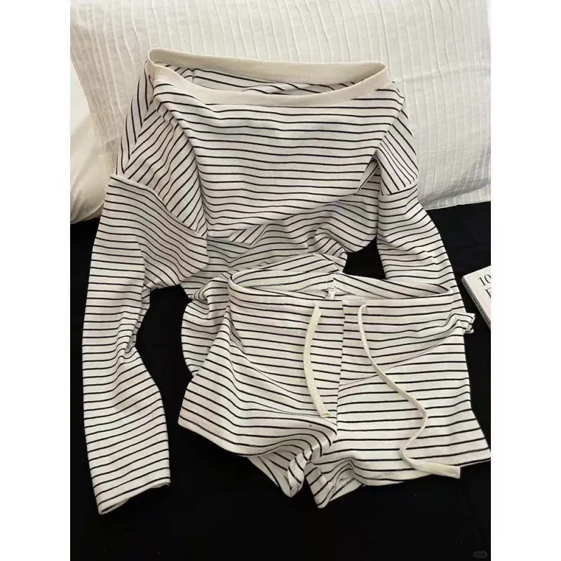 Casual Shorts Home Wear Two-piece Suit - Black