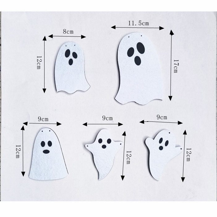 Title 8, Halloween Felt Bat Ghost Skull Wooden Beads Gar...