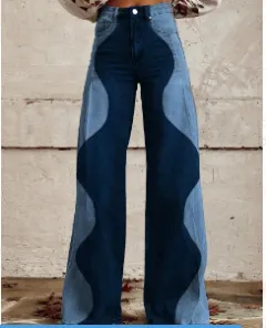 European And American Plus Size Women's Denim Casual Pants - 5Figure-S - View 1