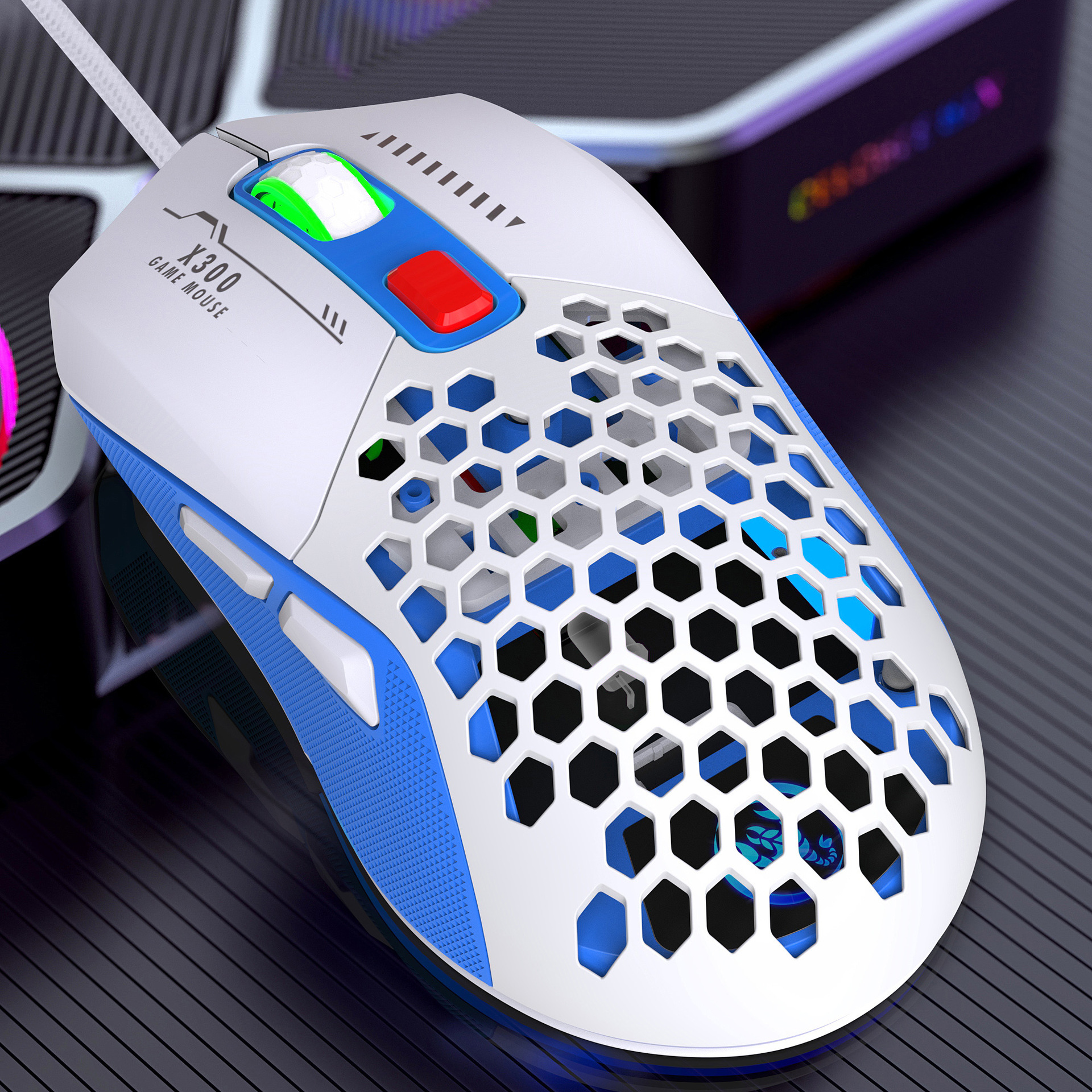 Hollow Out Wired E-sports mus RGB Luminous Lightweight - Miniatyr 16