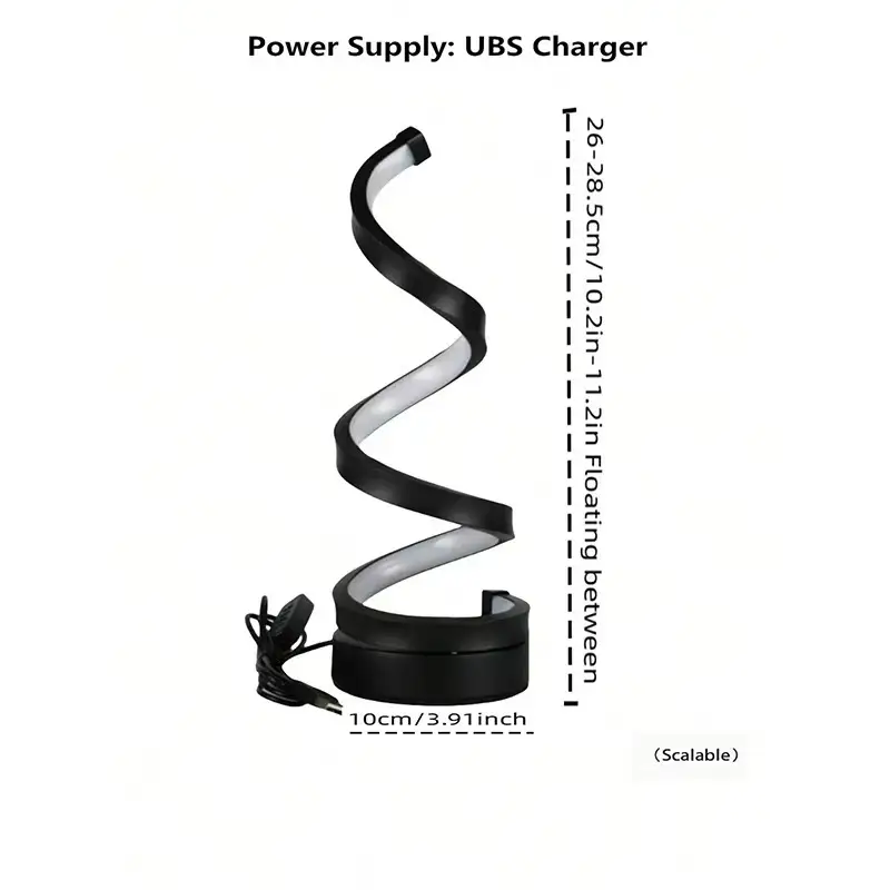 USB Powered Spiral Desk Lamp Simple And Adjustable LED Desk Lamp