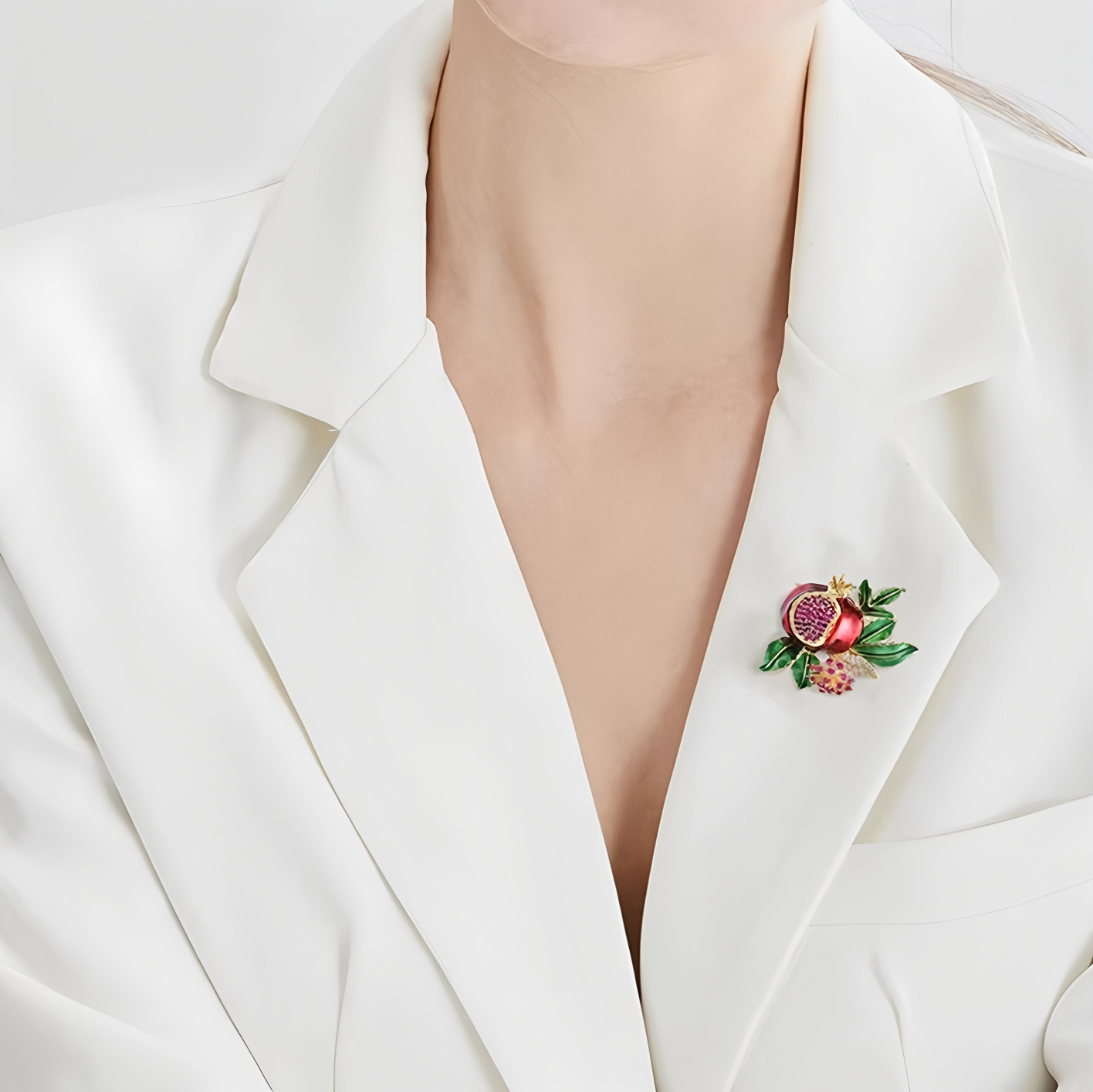 Alloy Pomegranate Flower Brooch, picture 3 of 4