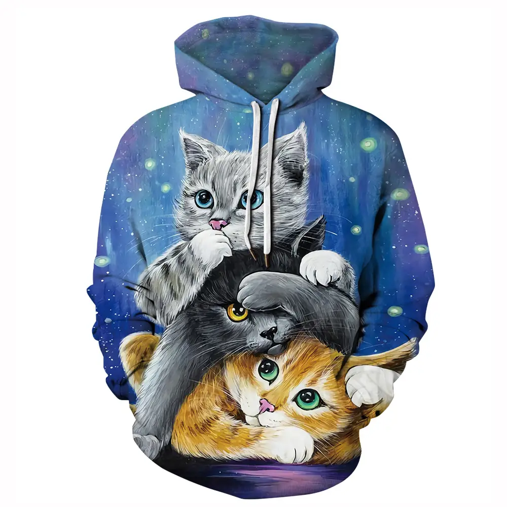 Letter Digital Casual Hooded Sweater