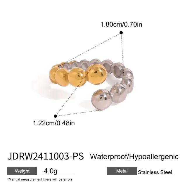 18k Gold Stainless Steel Open Ring High end Niche Ring Titanium Steel Hand Jewelry Cross border Rings Jdrw2411003Ps - Shop at LoveMi