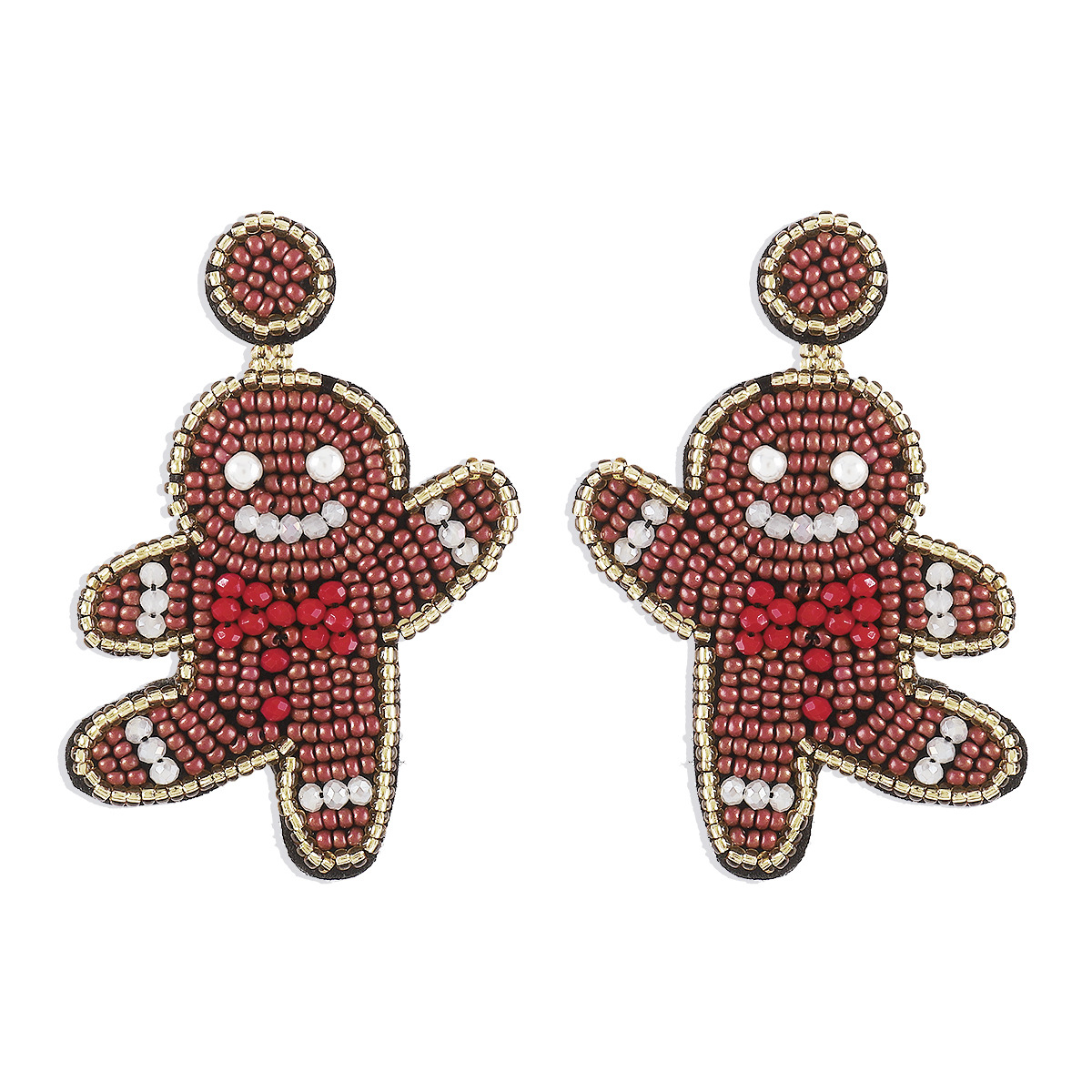 Funny Earrings Christmas Color Gingerbread Man