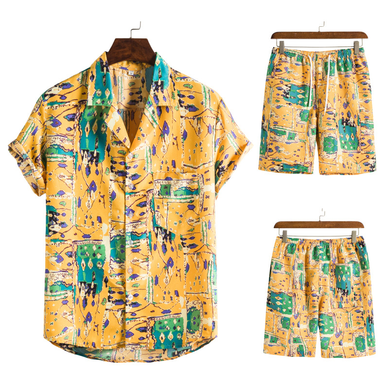 Title 5, Hawaiian Series Beach Style Short-sleeved Shirt...