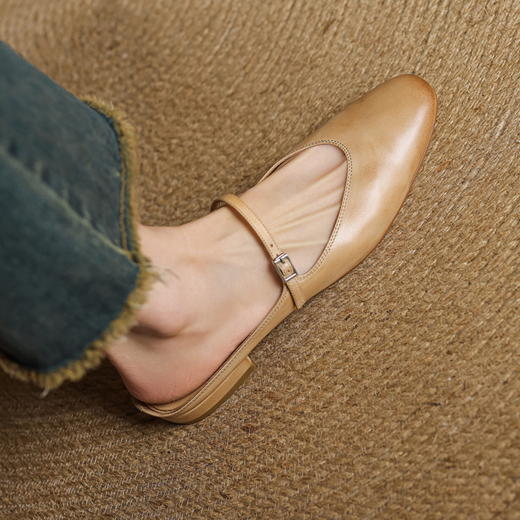 Cowhide Closed-Toe Flats, picture 2 of 6