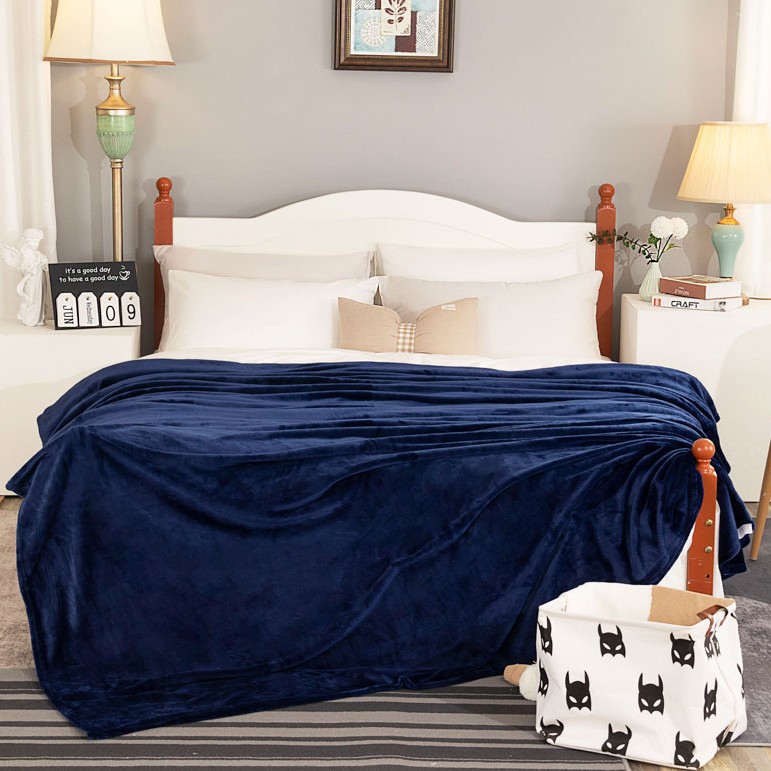 Solid Coral Fleece Blanket, picture 4 of 12
