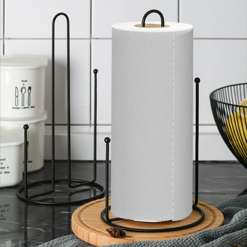 Wrought Iron Household Table Kitchen Vertical Tissue Holder Storage Rack