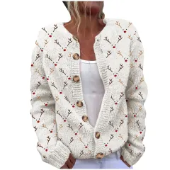 3D Digital Printing Cardigan Knitted Coat Imitation Sweaters Women's Clothing - 7 Style - View 1