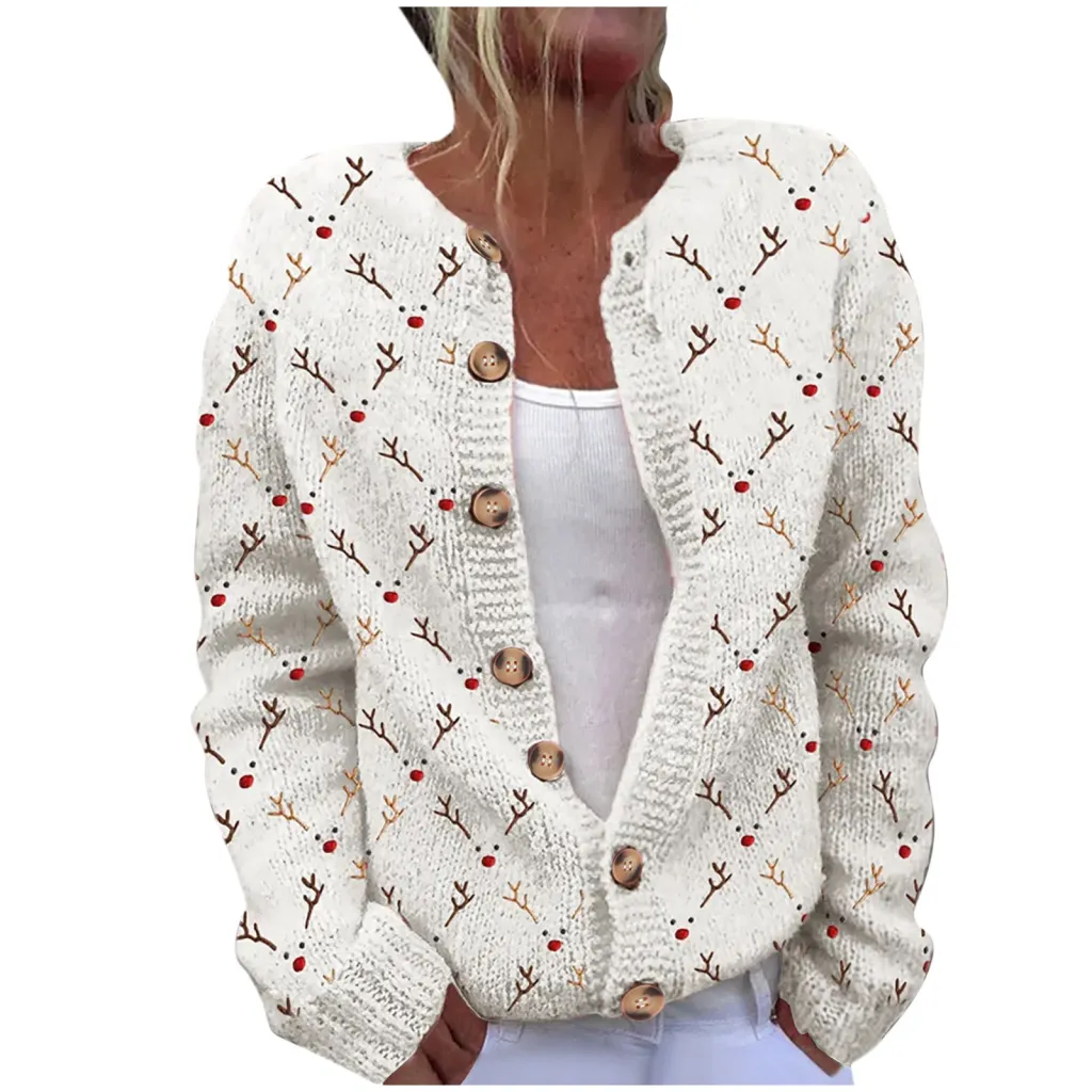 3D Digital Printing Cardigan Knitted Coat Imitation Sweaters Women's Clothing - 7 Style-3Xl