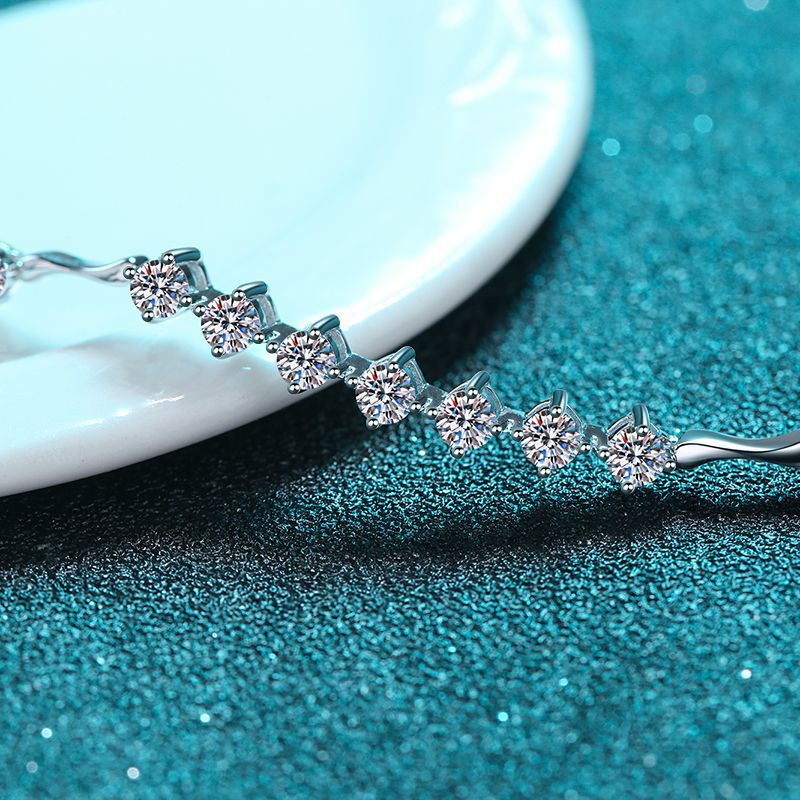 Sterling Silver Moissanite Bracelet, picture 3 of 4