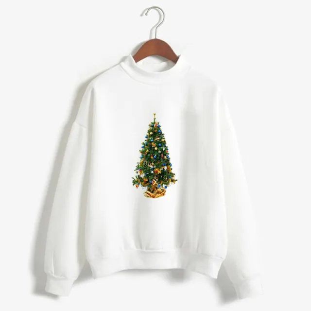 Christmas Printing Turtleneck Sweater Women 612Style M - Shop at LoveMi