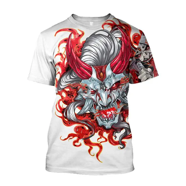 3D Men's T-shirt Samurai Printed Loose Round