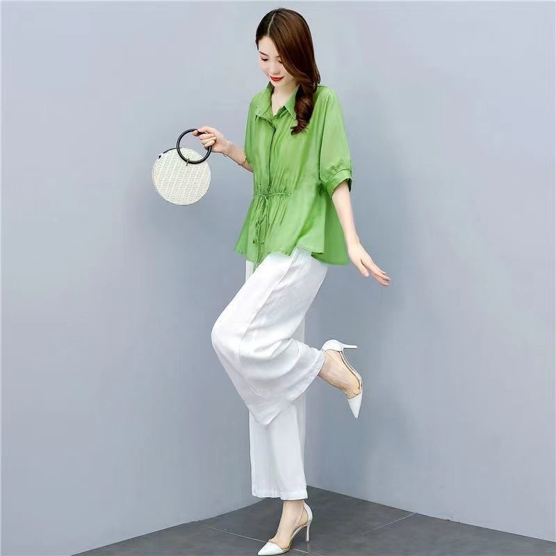 Cotton-Linen Wide-Leg Trouser Two-Piece Set, picture 4 of 12