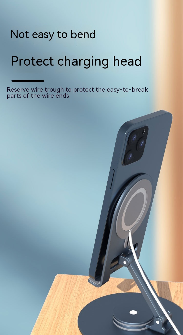 Desktop Adjustable Portable Wireless Charging Rotary Magnetic Adhesive Mobile Phone Tablet Computer Stand - Image 23