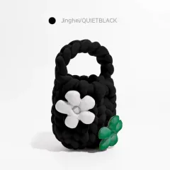 Hand-woven Bag Coarse Yarn Sweet Girl Style Hand Bag - Black - View 1