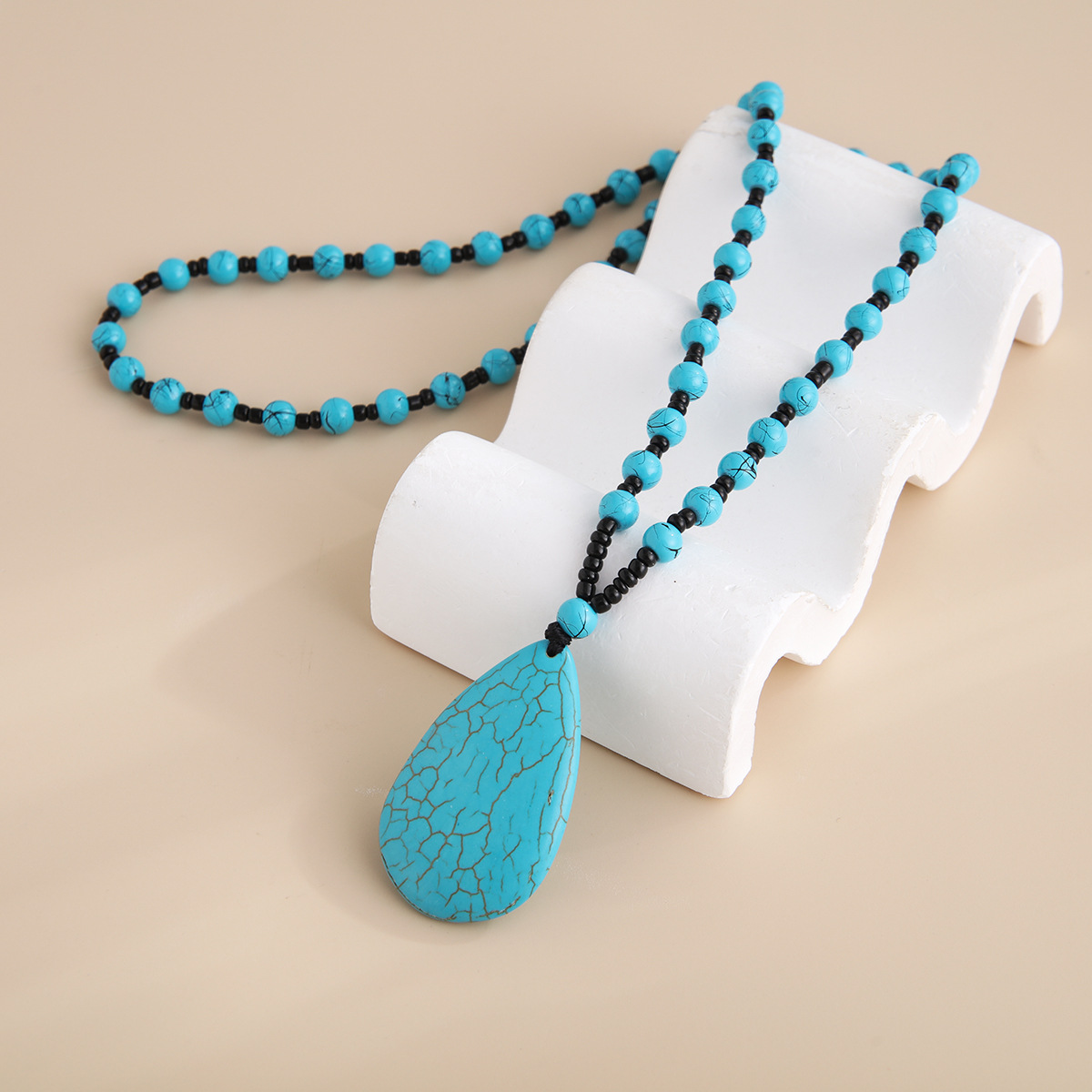 Vintage Turquoise Waterdrop Womens Necklace