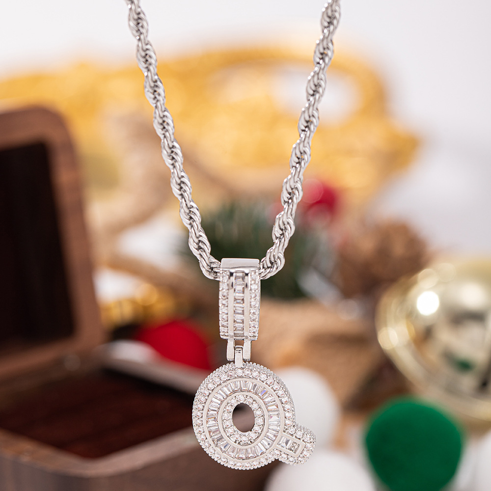 Trendy Full-Diamond 26-Letter Pendant Necklace For Women