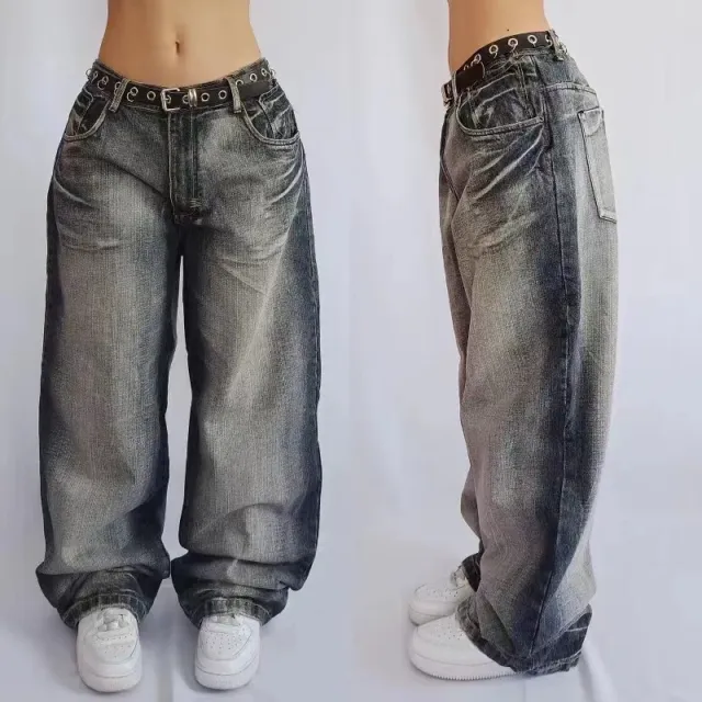 American Retro High Street Wide Leg Jeans For Women Spring And Autumn New Style 1 L - Shop at LoveMi