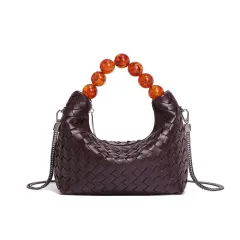 Women's Fashion Simple Style Pearl Tote - Purple - View 1