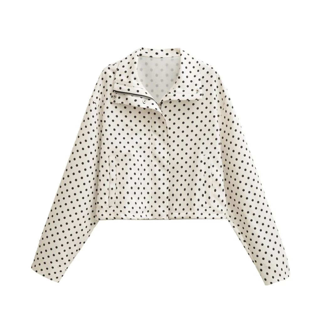 European And American Style Fashionable Casual Polka Dot Seersucker Coat - Polka Dot