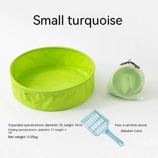 Foldable Cat Supplies Folding Semi closed Portable Cat Toilet Turquoise - Shop at LoveMi